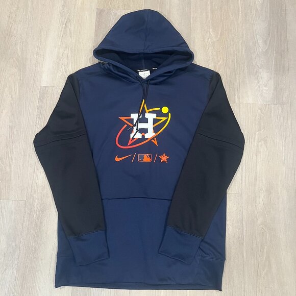 MLB Baseball Houston Astros Nike Therma-Fit Hoodie Blue Lg Authentic Collection - Picture 1 of 6
